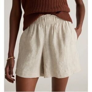 Quince 100% European Linen High Waisted Shorts/ Flax XL